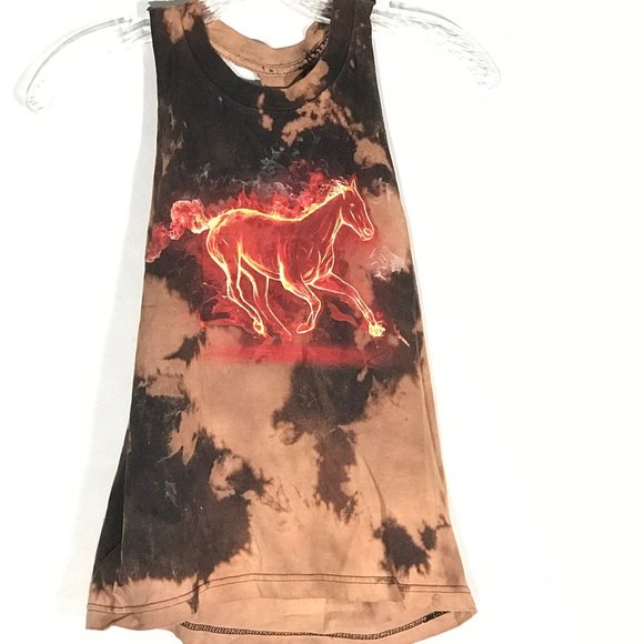 Cody Tops - Custom T Shirt Horse Acid Wash Upcycle Small